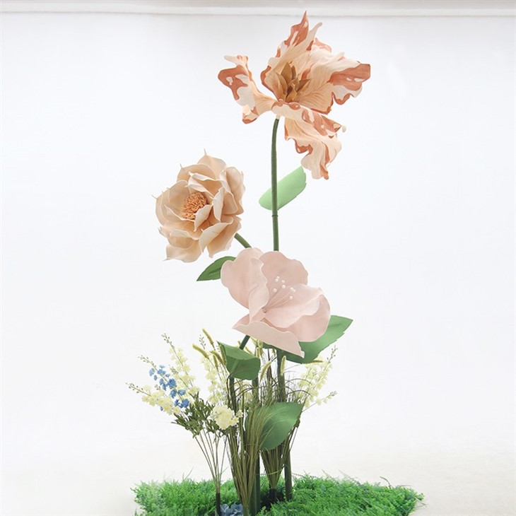 Dev köpük kağıt çiçek kombinasyonu